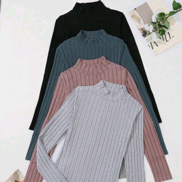 1pc Women Plain Stand Collar Long Sleeve Casual Top - Picture 1 of 5